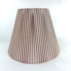 Stiffel Pleated Fabric Beige Vintage Empire Lamp Shade 16" Wide Base 12" Tall